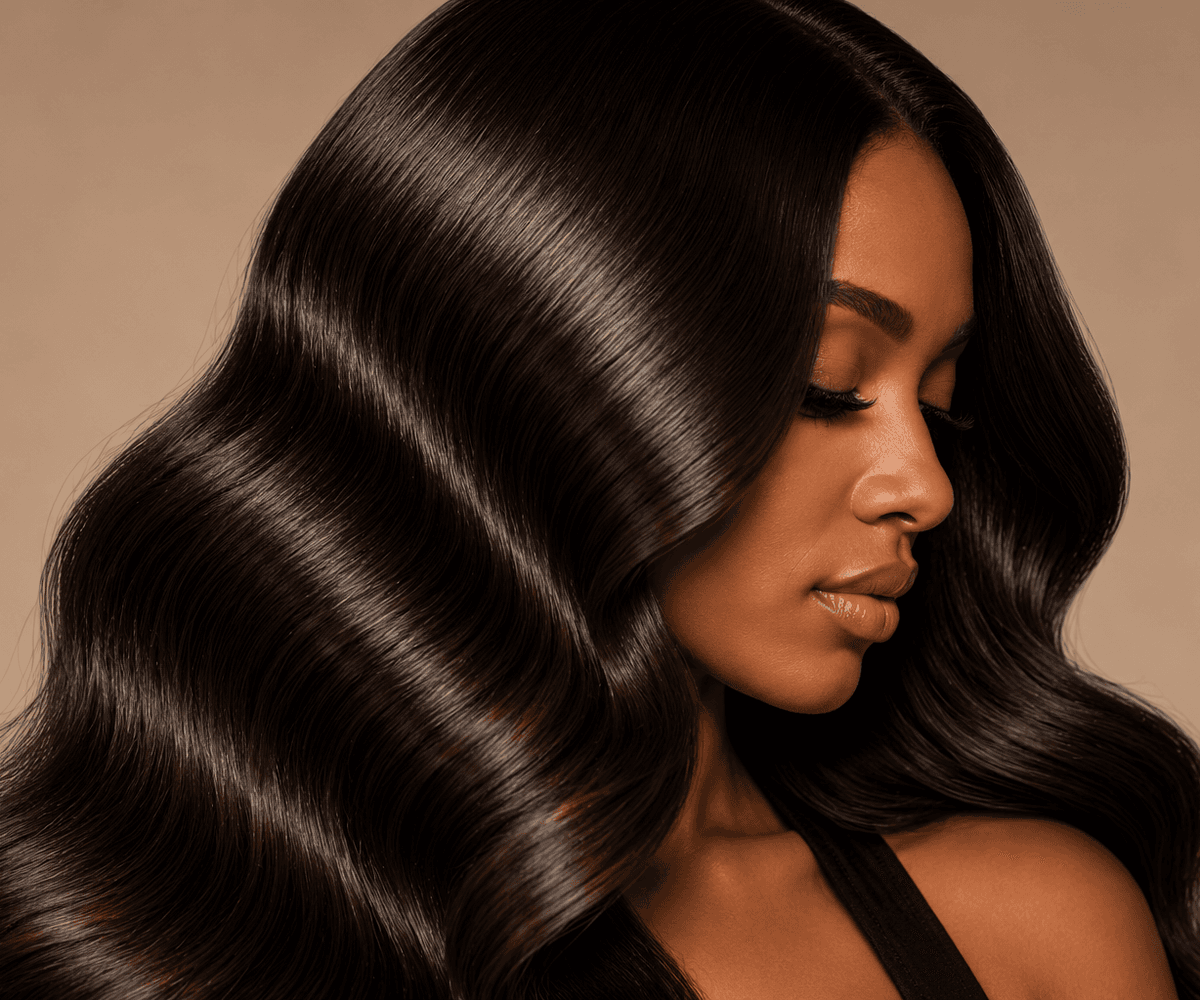 A professionally styled, healthy head of hair